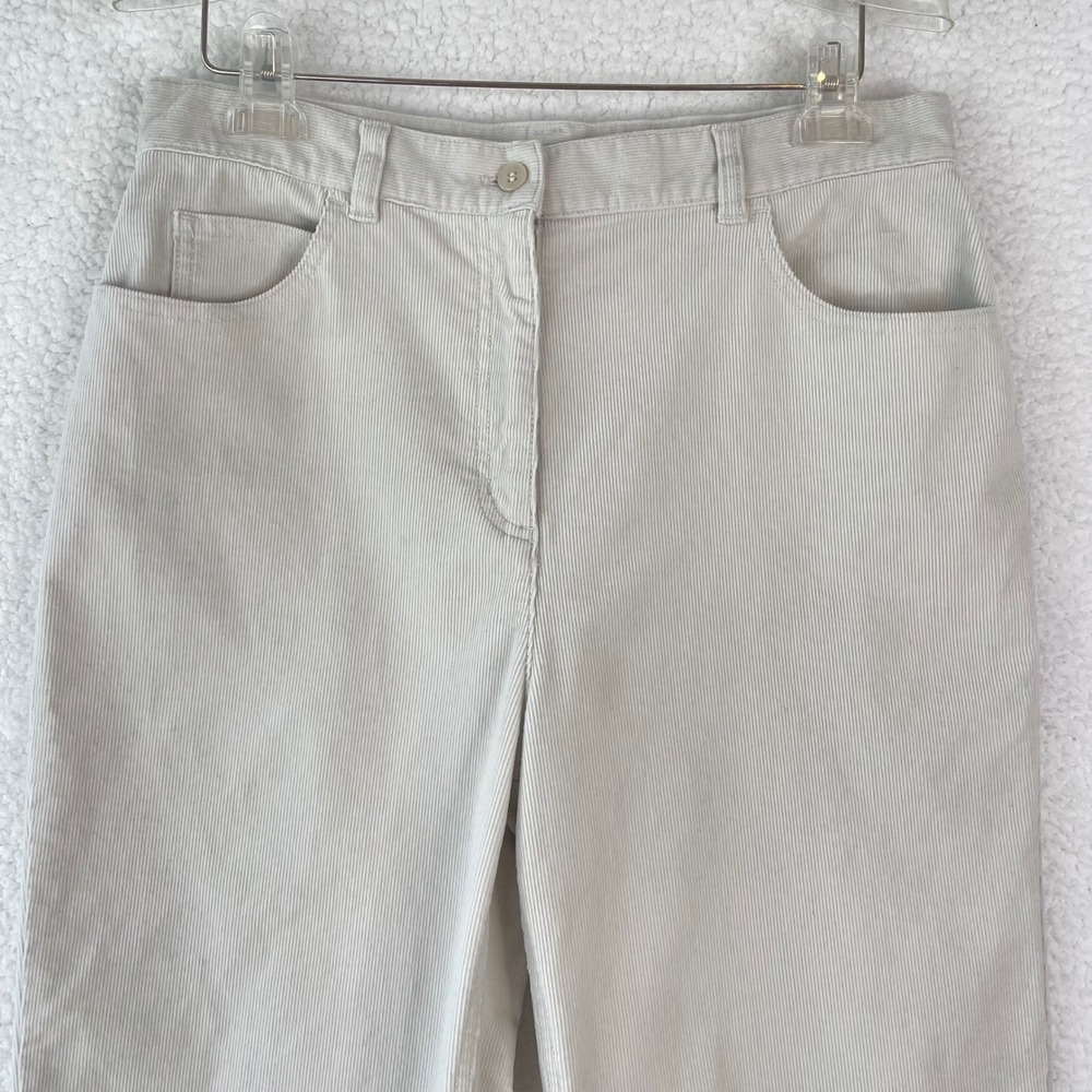 Josephine Chaus Sport Cream Corduroy Pants High Rise Straight Leg Womens 12